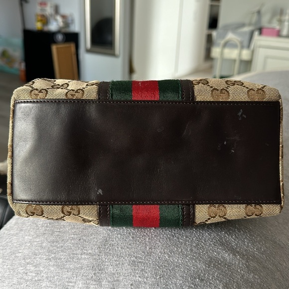 GUCCI Monogram Web Small Cosmetic Case Dark Brown EXCELLENT CONDITION - Picture 8 of 9